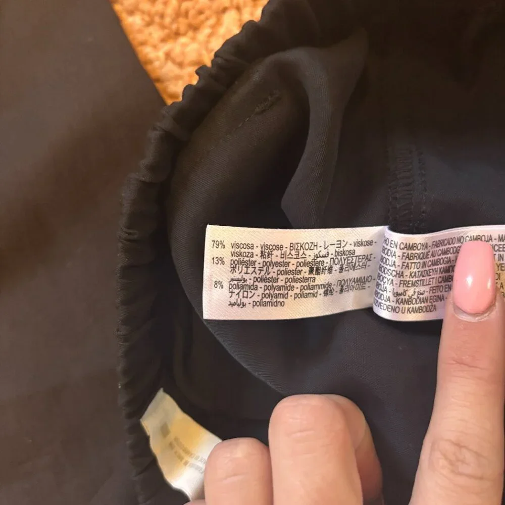 Zara Womens Soft Cropped Pants Black Size M Relaxed Cozy Loungewear Pockets - Picture 4 of 9